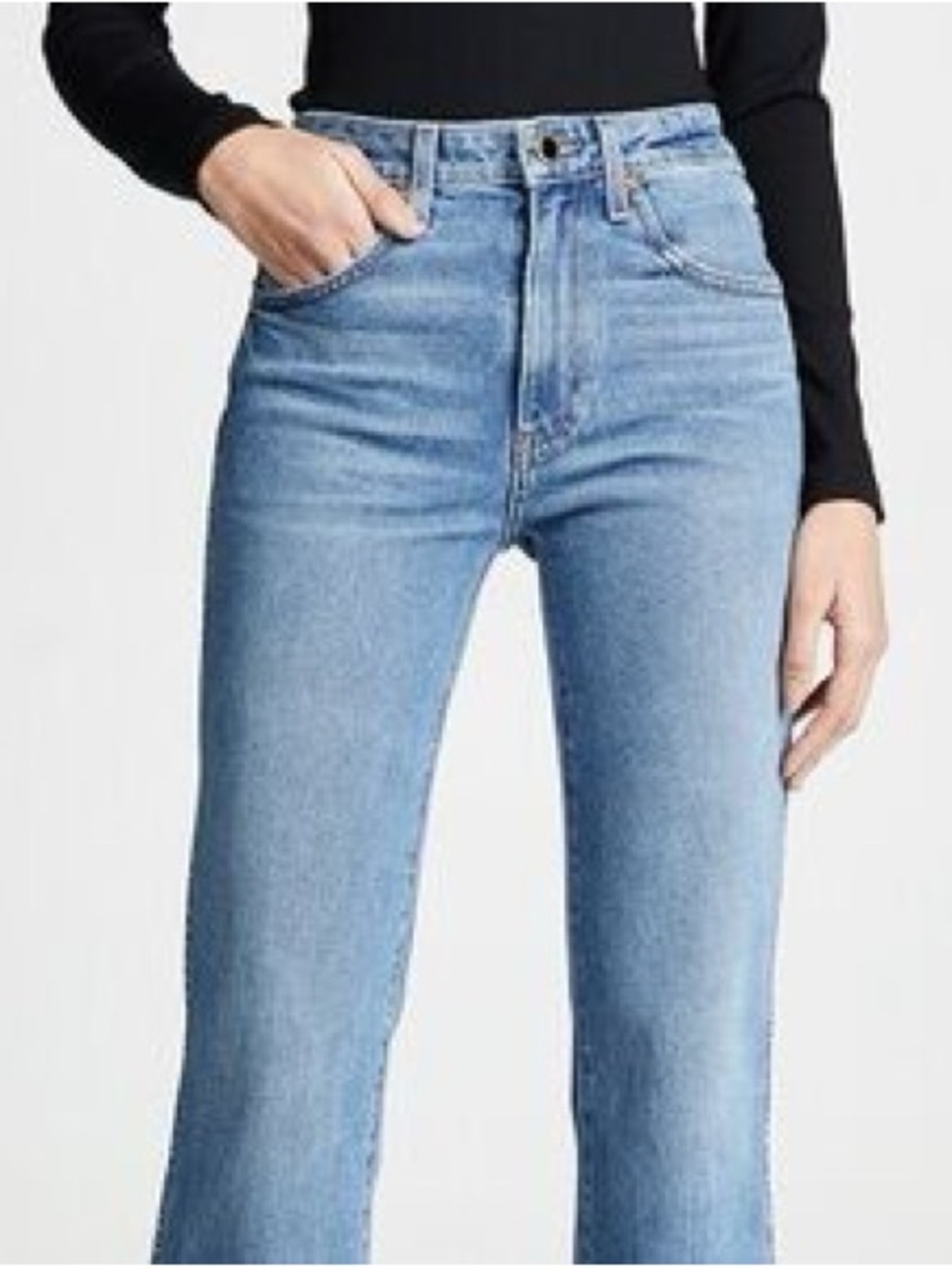 KHAITE Benny faded high-rise kick-flare jeans – Vintage Blue - Picture 8 of 8